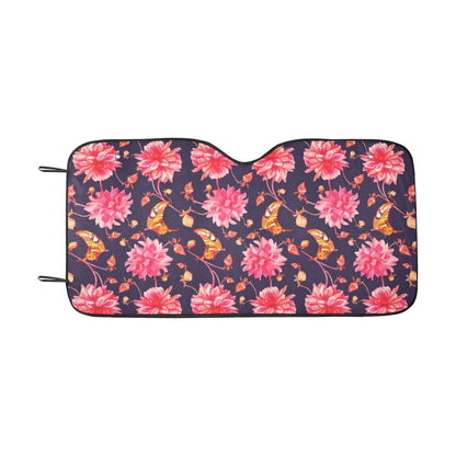 Dahlia Pattern Print Design DH03 Car Sun Shade-JorJune