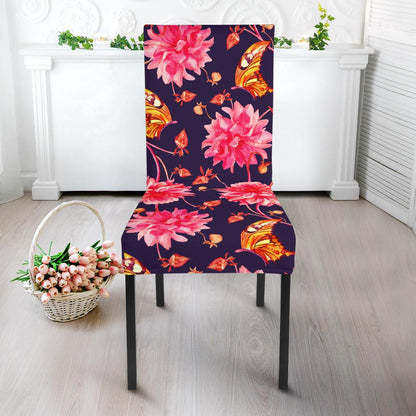 Dahlia Pattern Print Design DH03 Dining Chair Slipcover-JORJUNE.COM