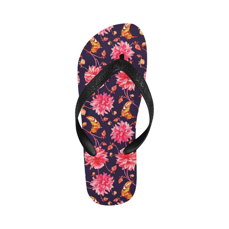 Dahlia Pattern Print Design DH03 Flip Flops-JorJune