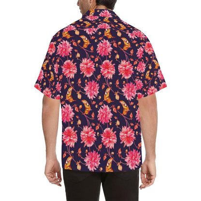 Dahlia Pattern Print Design DH03 Men Hawaiian Shirt-JorJune