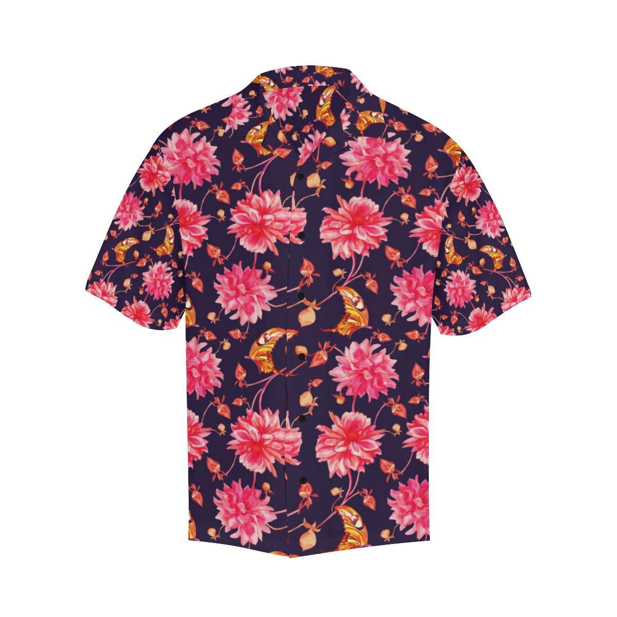 Dahlia Pattern Print Design DH03 Men Hawaiian Shirt-JorJune