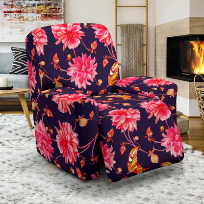 Dahlia Pattern Print Design DH03 Recliner Slipcover-JORJUNE.COM