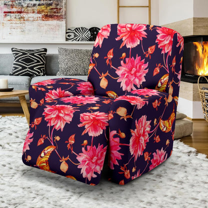 Dahlia Pattern Print Design DH03 Recliner Slipcover-JORJUNE.COM