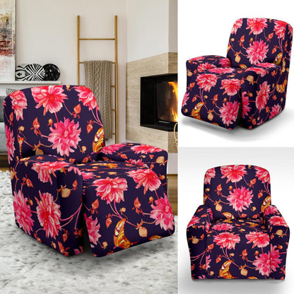 Dahlia Pattern Print Design DH03 Recliner Slipcover-JORJUNE.COM
