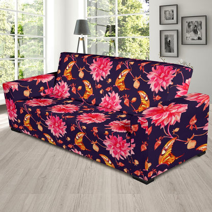 Dahlia Pattern Print Design DH03 Sofa Slipcover-JORJUNE.COM