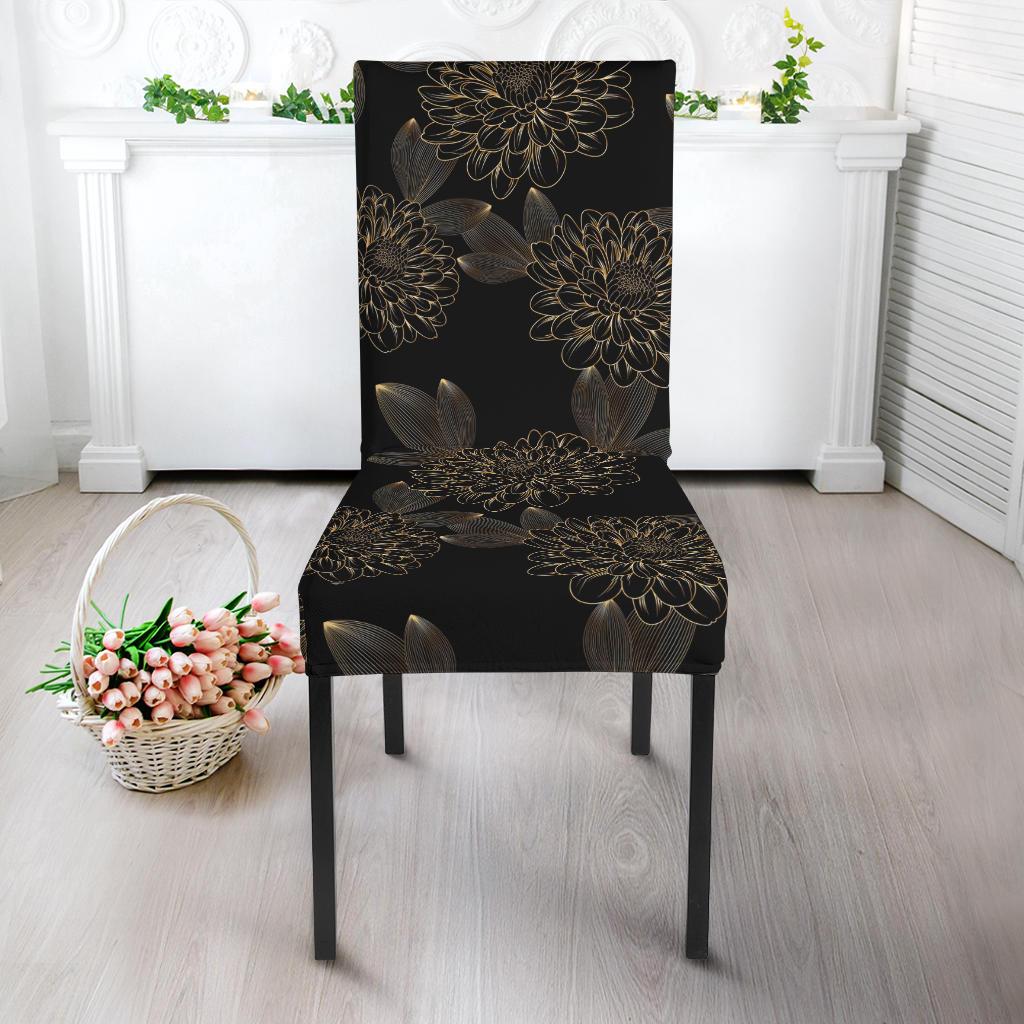 Dahlia Pattern Print Design DH04 Dining Chair Slipcover-JORJUNE.COM