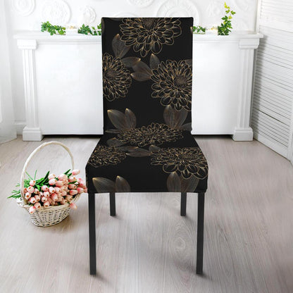 Dahlia Pattern Print Design DH04 Dining Chair Slipcover-JORJUNE.COM