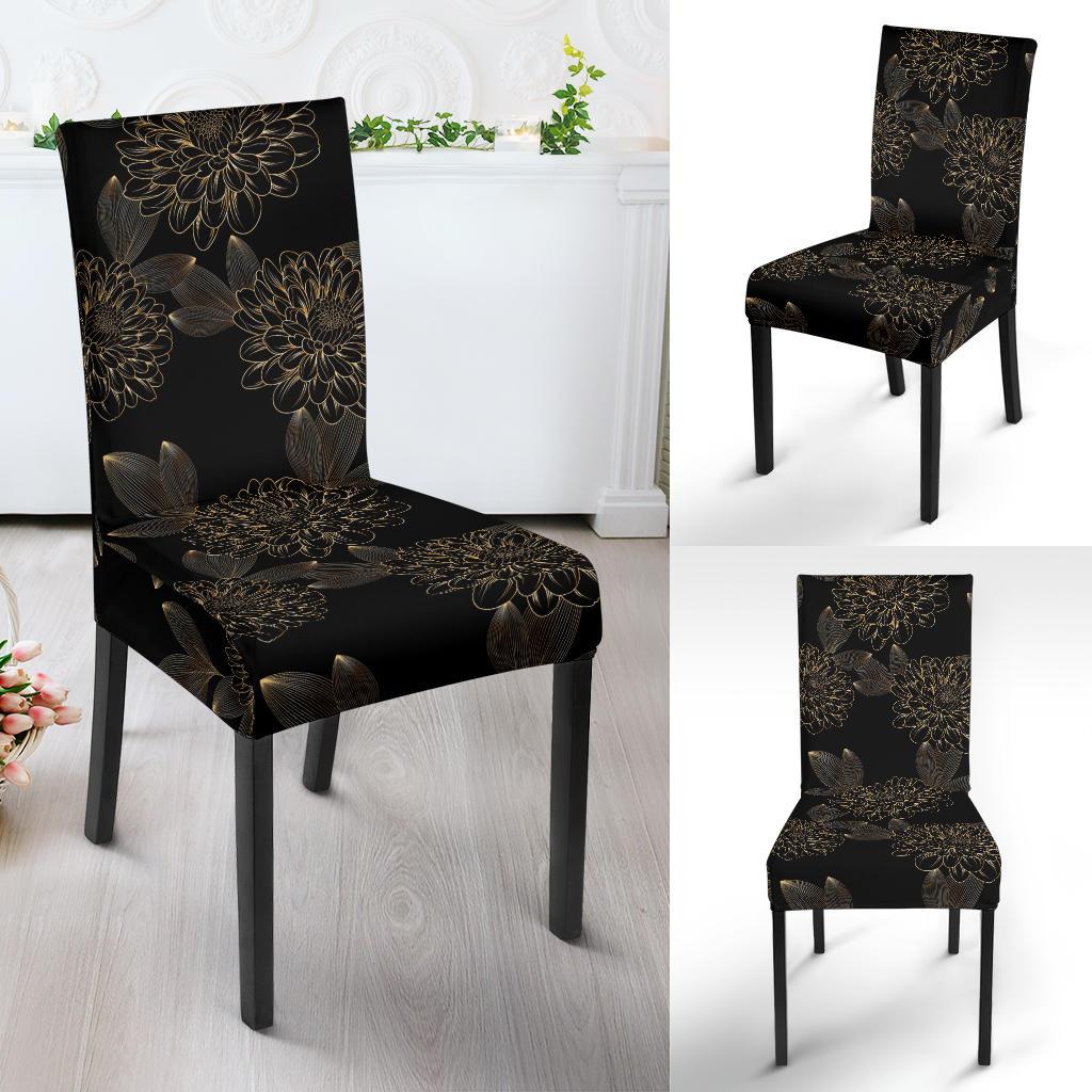 Dahlia Pattern Print Design DH04 Dining Chair Slipcover-JORJUNE.COM