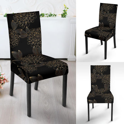 Dahlia Pattern Print Design DH04 Dining Chair Slipcover-JORJUNE.COM