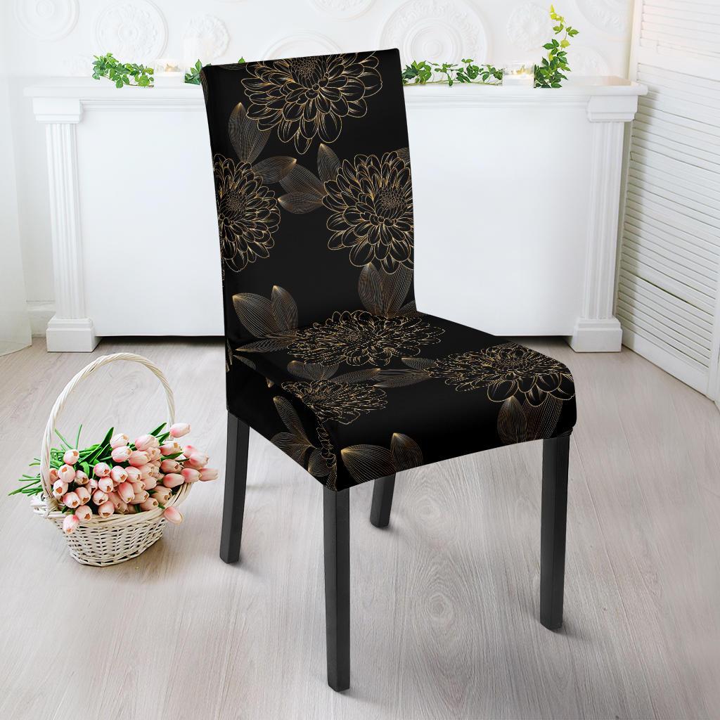 Dahlia Pattern Print Design DH04 Dining Chair Slipcover-JORJUNE.COM