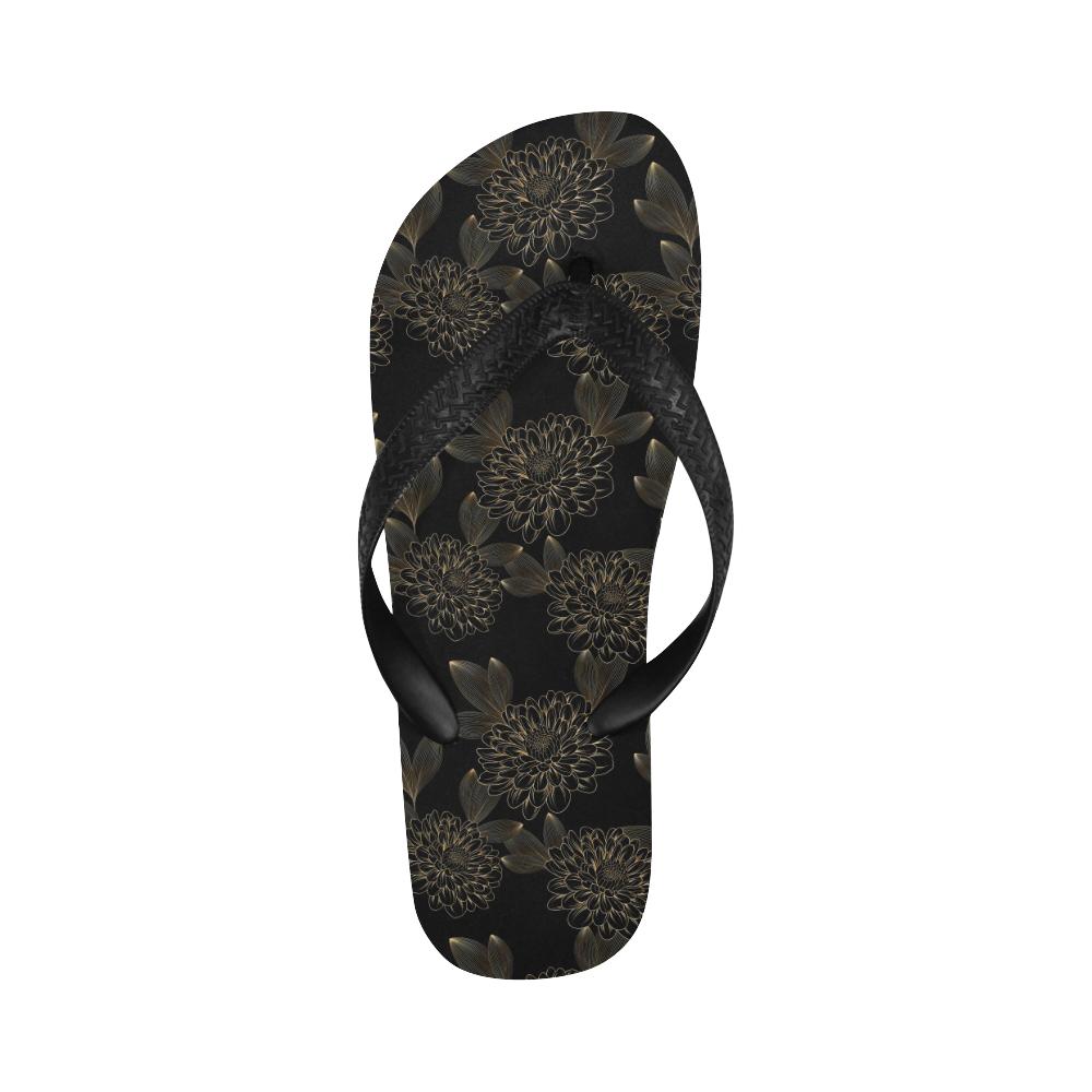 Dahlia Pattern Print Design DH04 Flip Flops-JorJune