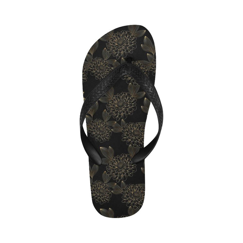 Dahlia Pattern Print Design DH04 Flip Flops-JorJune