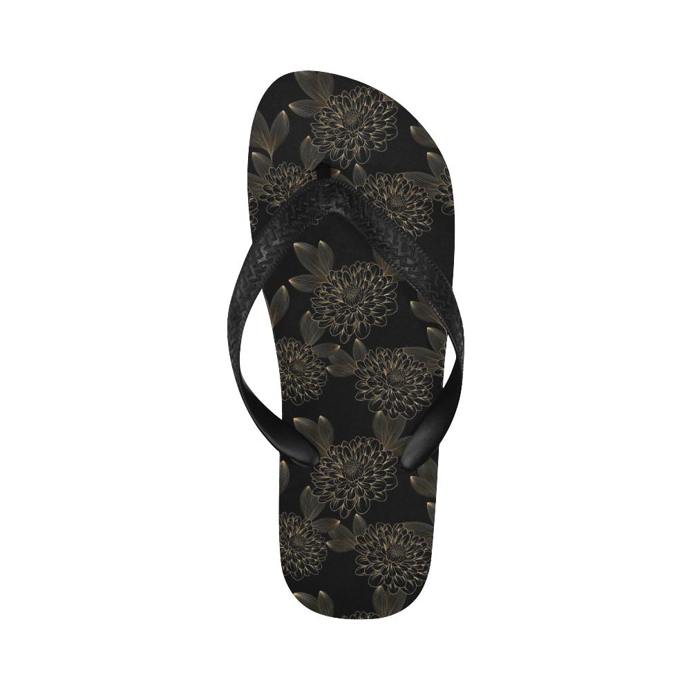 Dahlia Pattern Print Design DH04 Flip Flops-JorJune