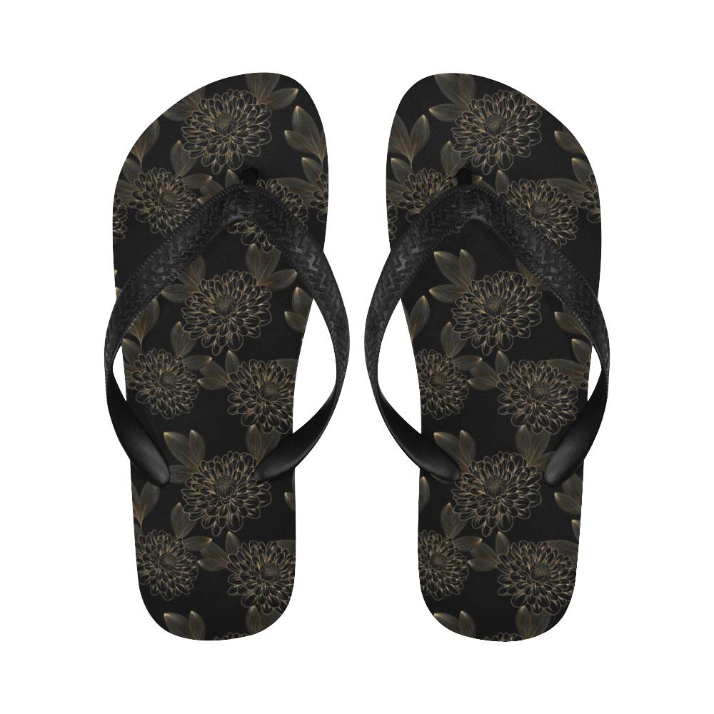Dahlia Pattern Print Design DH04 Flip Flops-JorJune