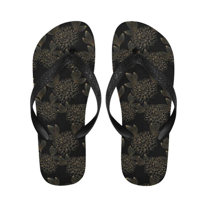 Dahlia Pattern Print Design DH04 Flip Flops-JorJune