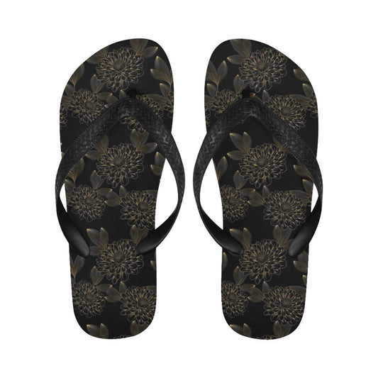 Dahlia Pattern Print Design DH04 Flip Flops-JorJune