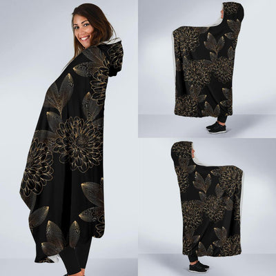 Dahlia Pattern Print Design DH04 Hooded Blanket-JORJUNE.COM