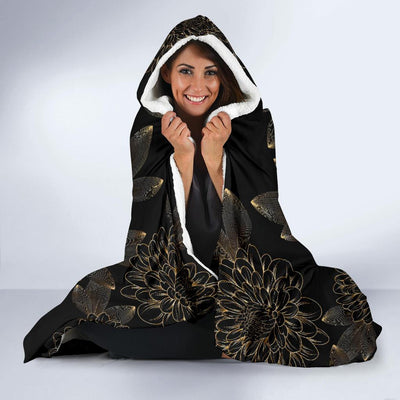 Dahlia Pattern Print Design DH04 Hooded Blanket-JORJUNE.COM