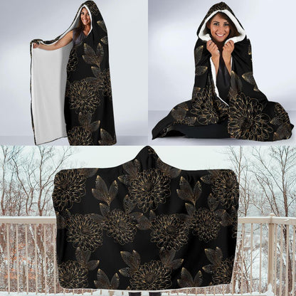 Dahlia Pattern Print Design DH04 Hooded Blanket-JORJUNE.COM