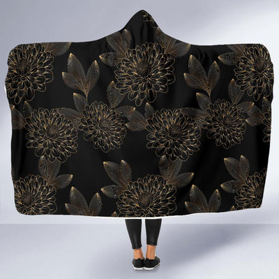 Dahlia Pattern Print Design DH04 Hooded Blanket-JORJUNE.COM