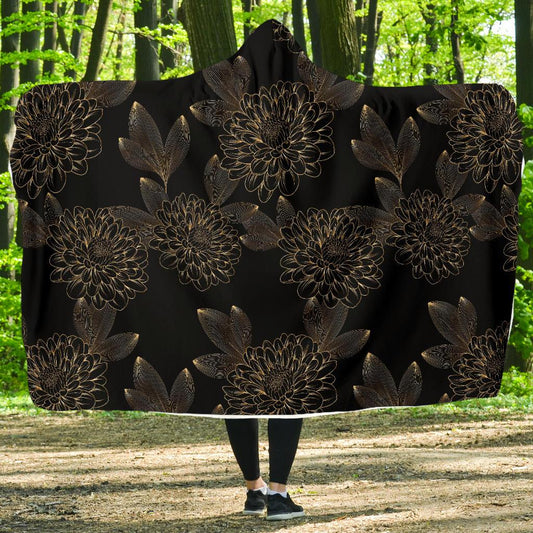 Dahlia Pattern Print Design DH04 Hooded Blanket-JORJUNE.COM