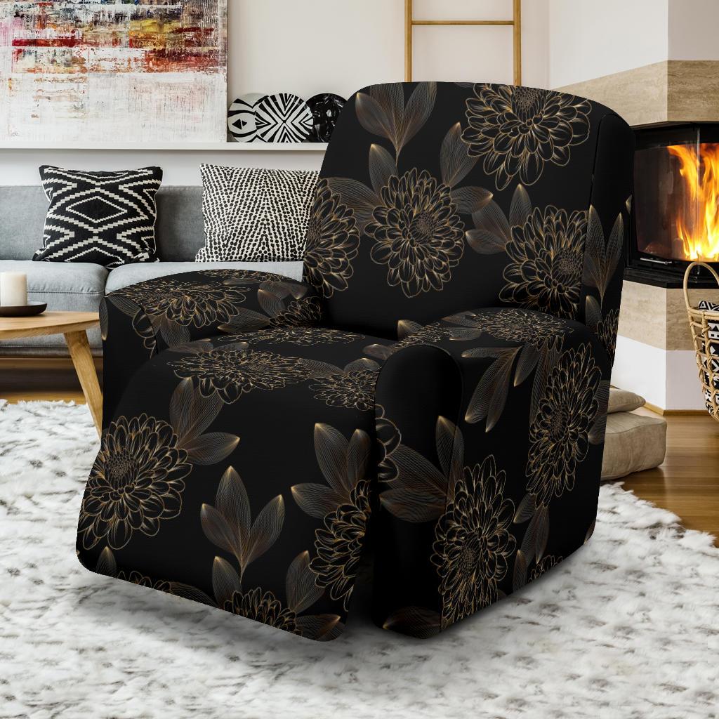 Dahlia Pattern Print Design DH04 Recliner Slipcover-JORJUNE.COM