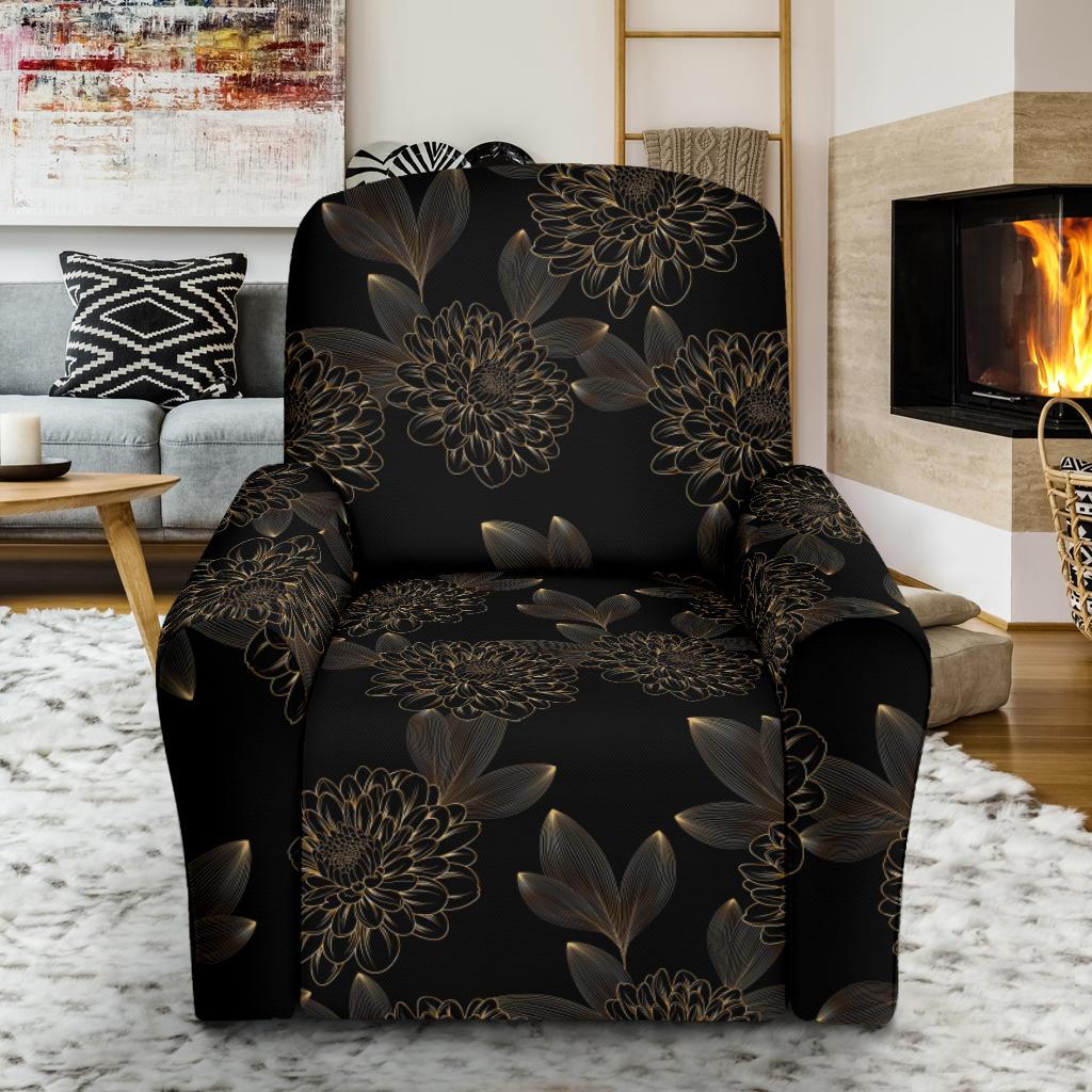 Dahlia Pattern Print Design DH04 Recliner Slipcover-JORJUNE.COM
