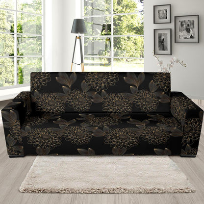 Dahlia Pattern Print Design DH04 Sofa Slipcover-JORJUNE.COM