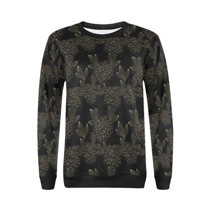 Dahlia Pattern Print Design DH04 Women Long Sleeve Sweatshirt-JorJune