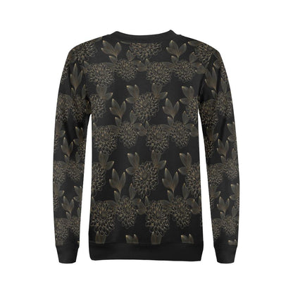 Dahlia Pattern Print Design DH04 Women Long Sleeve Sweatshirt-JorJune