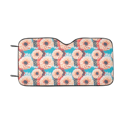 Dahlia Pattern Print Design DH05 Car Sun Shade-JorJune