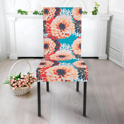 Dahlia Pattern Print Design DH05 Dining Chair Slipcover-JORJUNE.COM