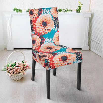 Dahlia Pattern Print Design DH05 Dining Chair Slipcover-JORJUNE.COM