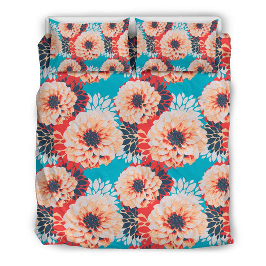 Dahlia Pattern Print Design DH05 Duvet Cover Bedding Set-JORJUNE.COM
