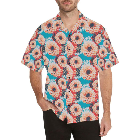 Dahlia Pattern Print Design DH05 Men Hawaiian Shirt-JorJune