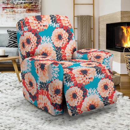 Dahlia Pattern Print Design DH05 Recliner Slipcover-JORJUNE.COM