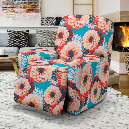 Dahlia Pattern Print Design DH05 Recliner Slipcover-JORJUNE.COM