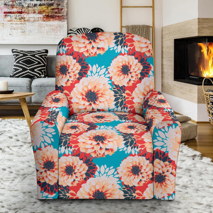 Dahlia Pattern Print Design DH05 Recliner Slipcover-JORJUNE.COM