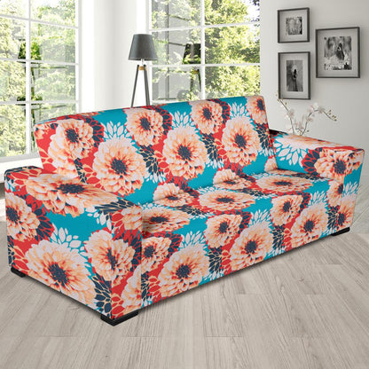 Dahlia Pattern Print Design DH05 Sofa Slipcover-JORJUNE.COM