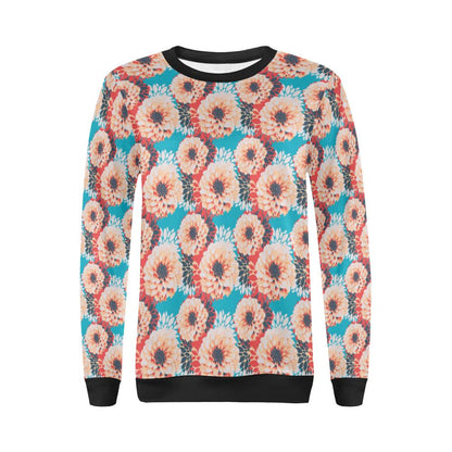 Dahlia Pattern Print Design DH05 Women Long Sleeve Sweatshirt-JorJune