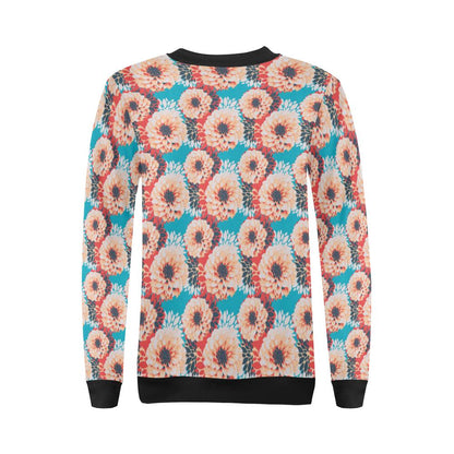 Dahlia Pattern Print Design DH05 Women Long Sleeve Sweatshirt-JorJune