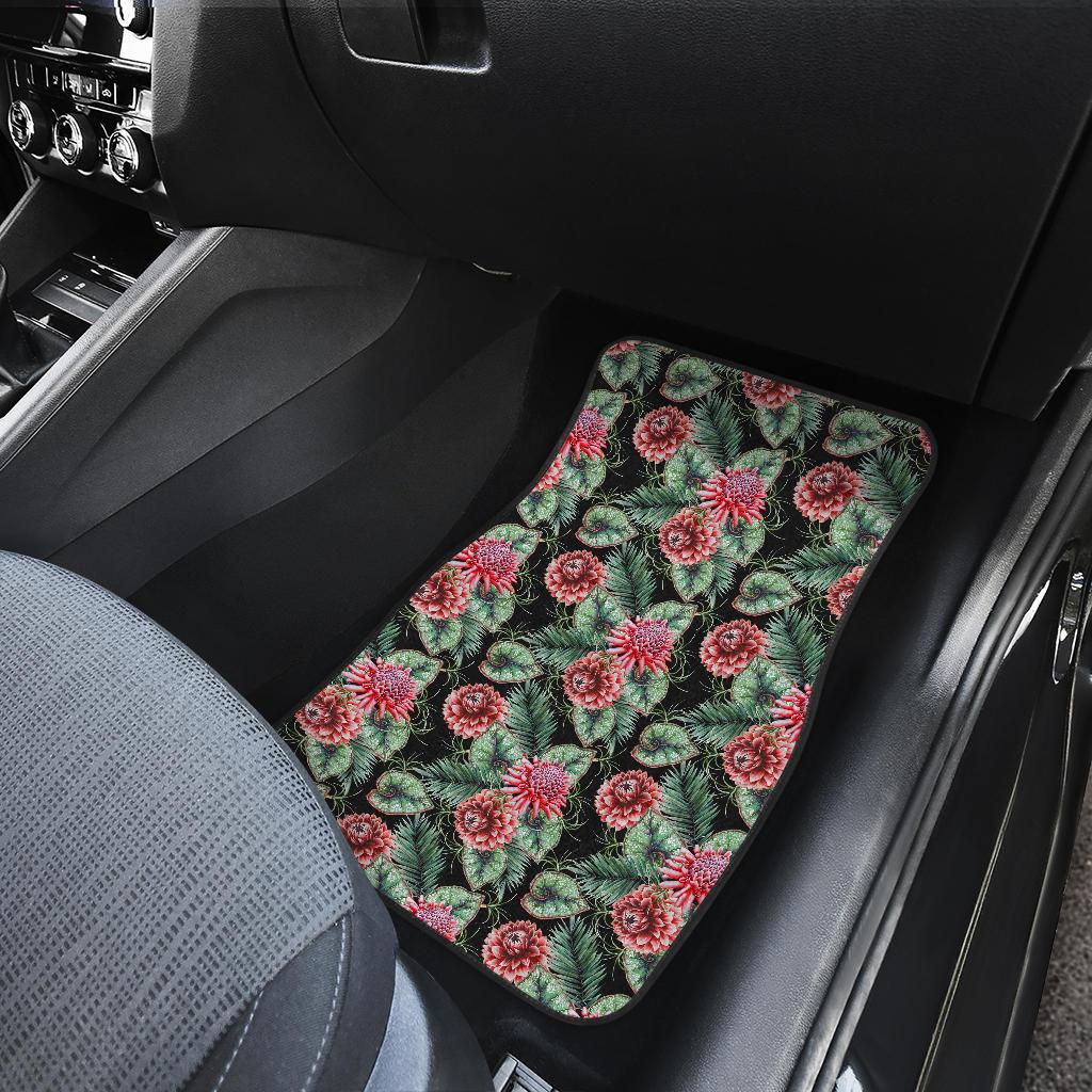 Dahlia Pattern Print Design DH06 Car Floor Mats-JorJune