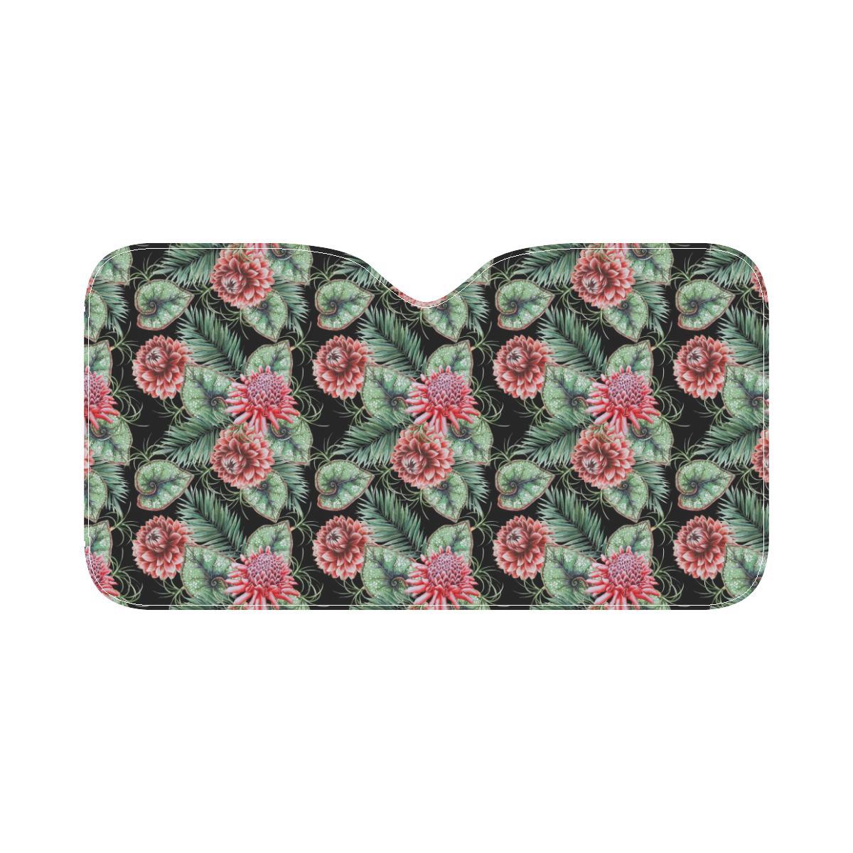 Dahlia Pattern Print Design DH06 Car Sun Shade-JorJune