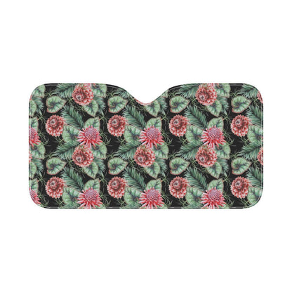 Dahlia Pattern Print Design DH06 Car Sun Shade-JorJune
