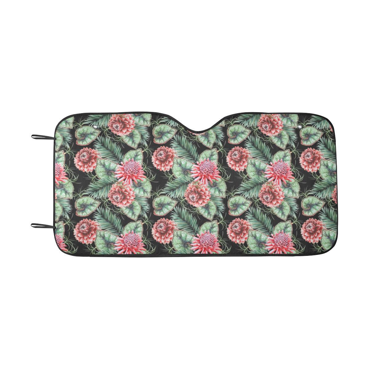 Dahlia Pattern Print Design DH06 Car Sun Shade-JorJune