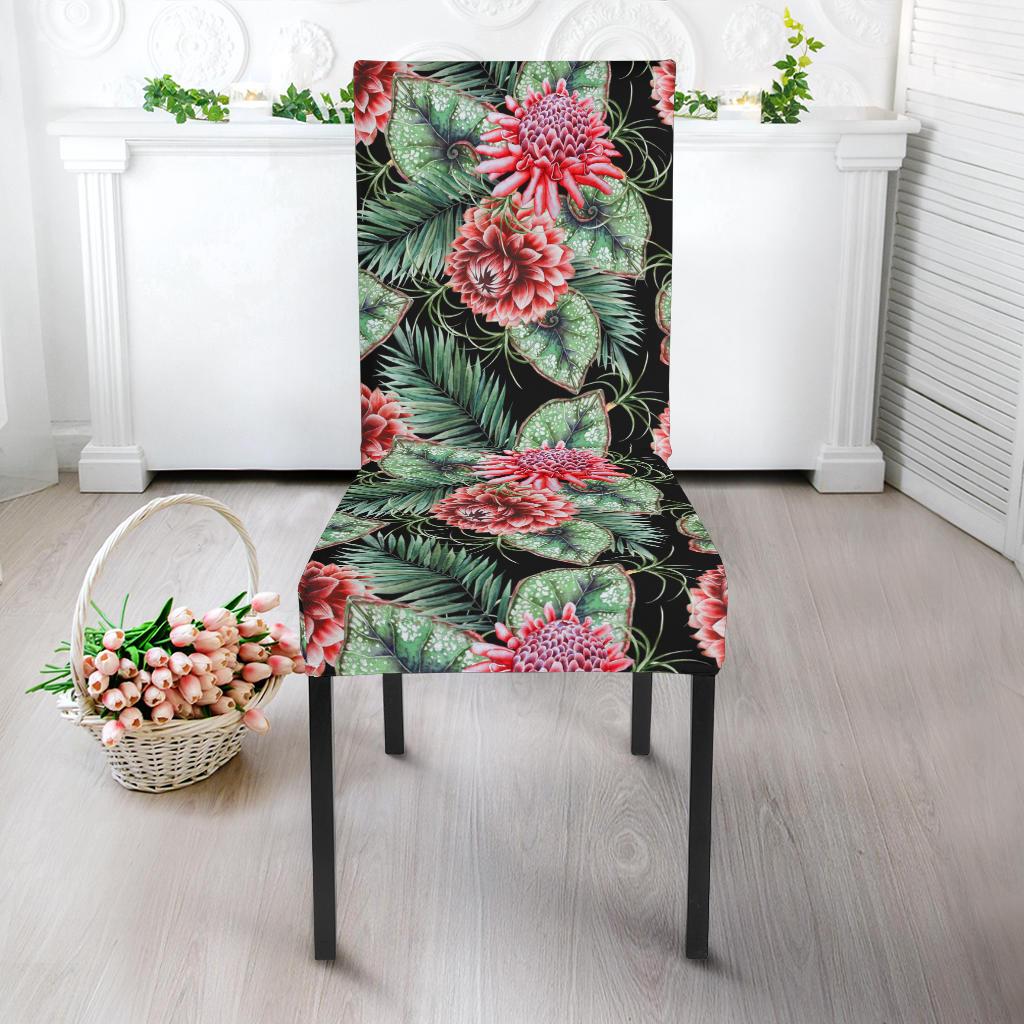 Dahlia Pattern Print Design DH06 Dining Chair Slipcover-JORJUNE.COM