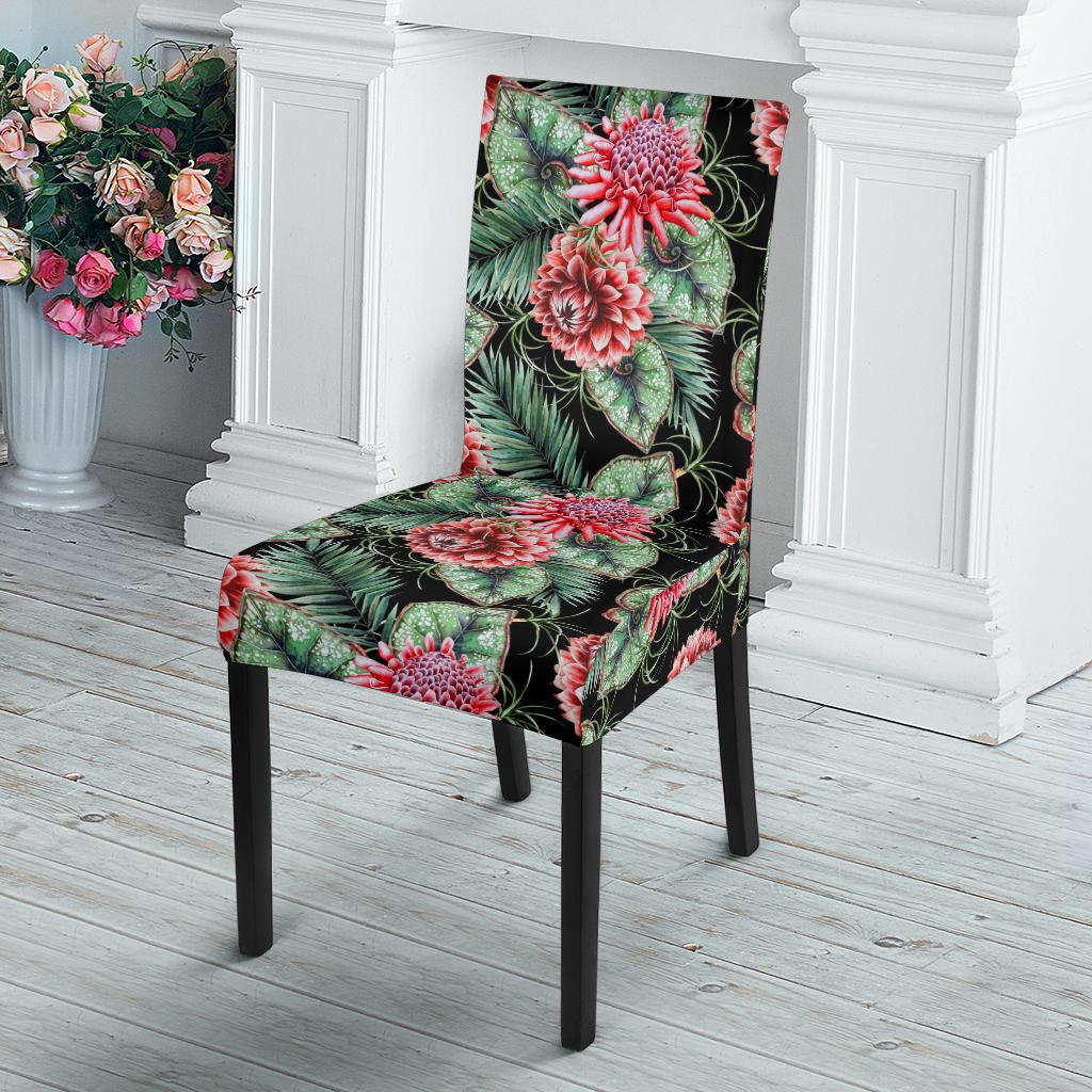 Dahlia Pattern Print Design DH06 Dining Chair Slipcover-JORJUNE.COM