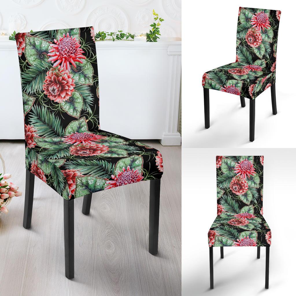 Dahlia Pattern Print Design DH06 Dining Chair Slipcover-JORJUNE.COM