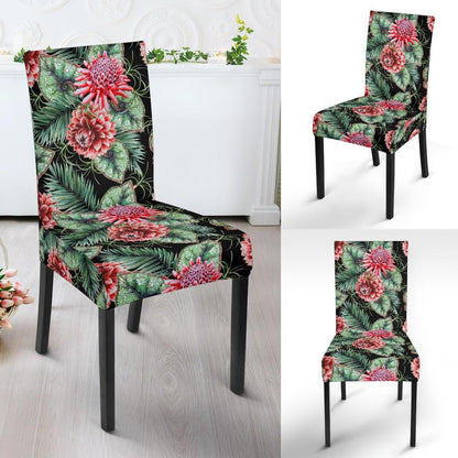 Dahlia Pattern Print Design DH06 Dining Chair Slipcover-JORJUNE.COM
