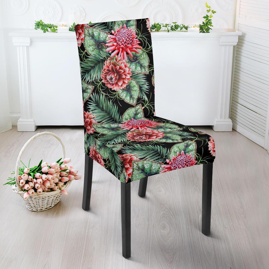 Dahlia Pattern Print Design DH06 Dining Chair Slipcover-JORJUNE.COM
